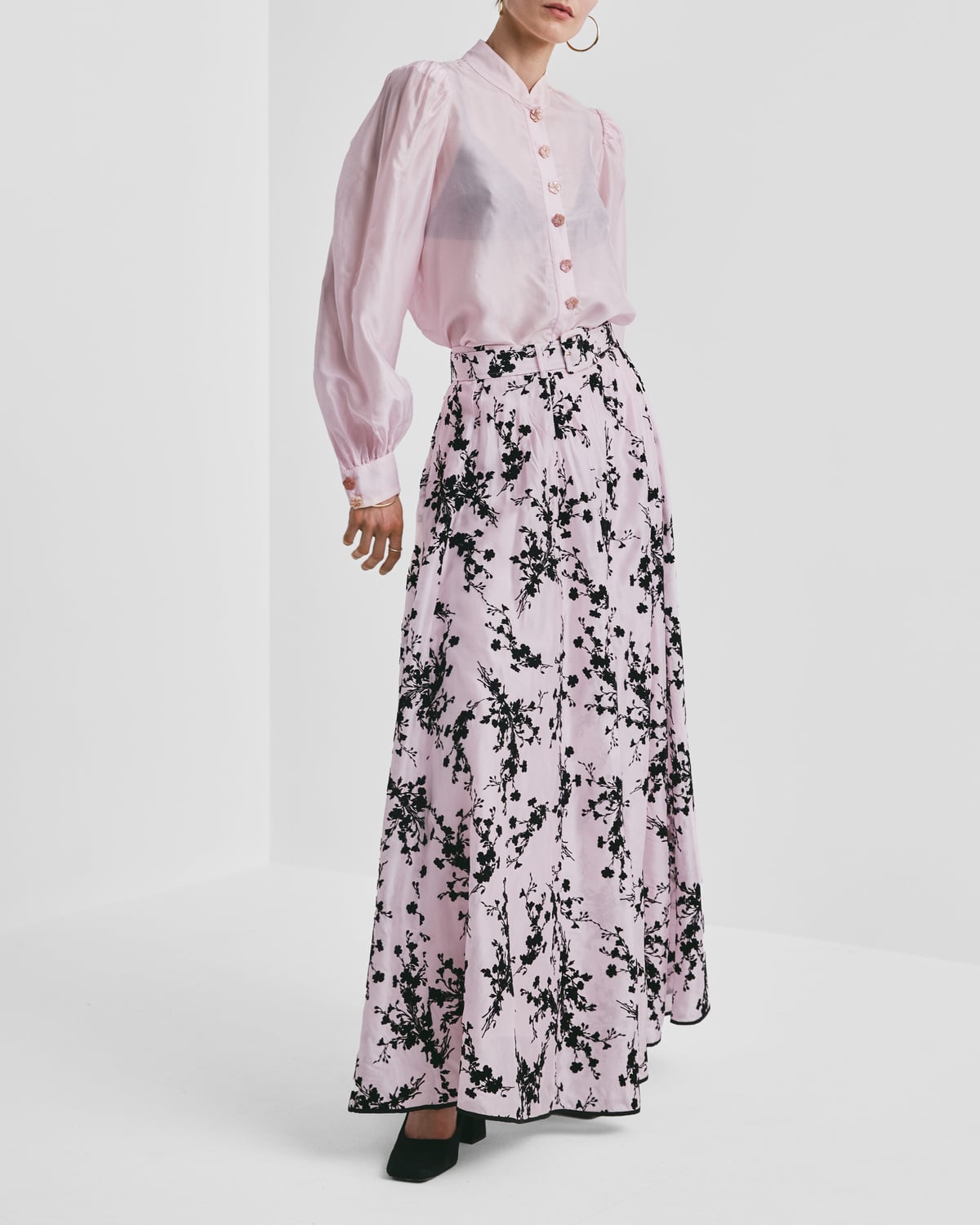 Striped Organza Blouse, Light Pink. Image #5