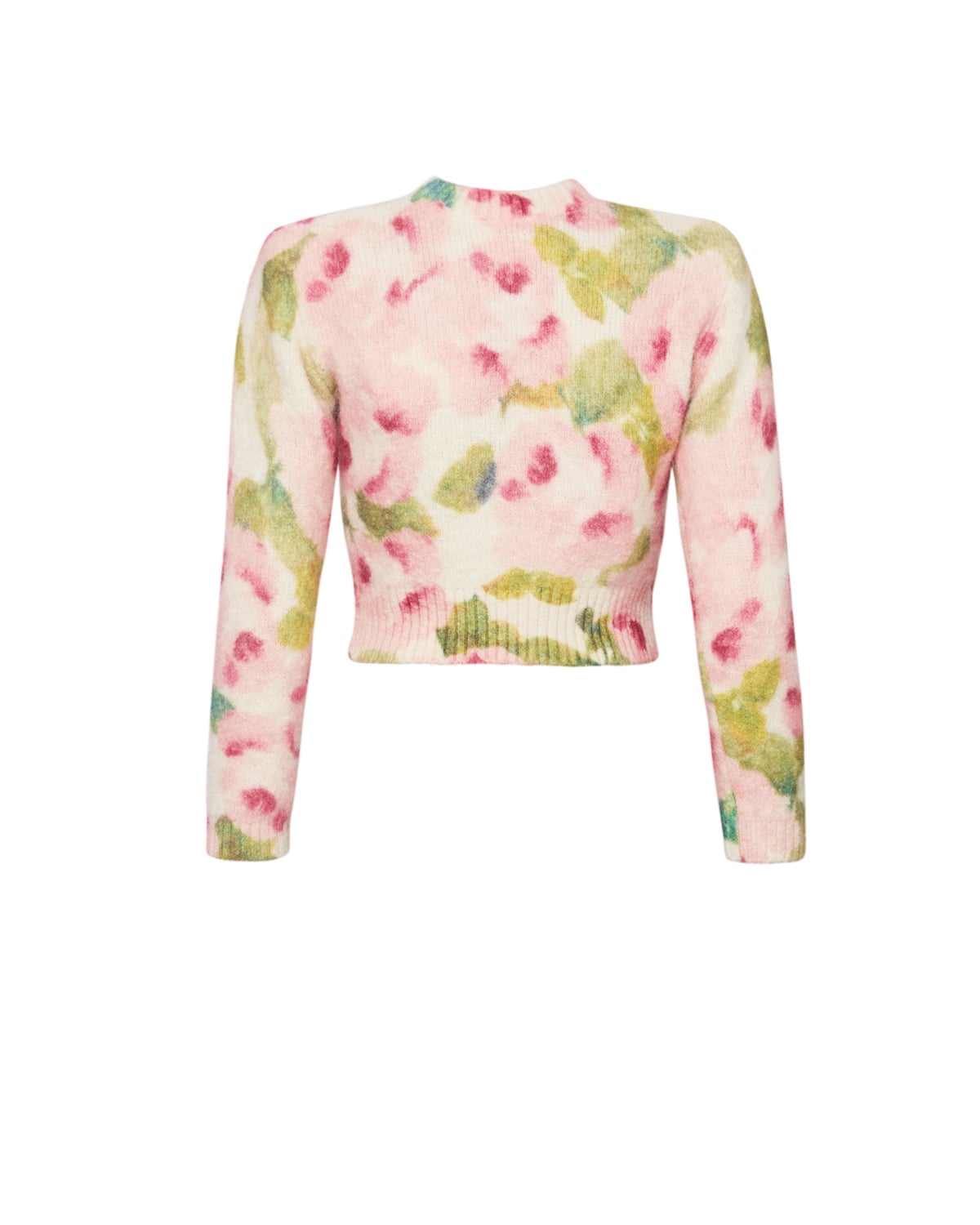 Hairy Knit Fitted Sweater, Blush Rose. Image #2