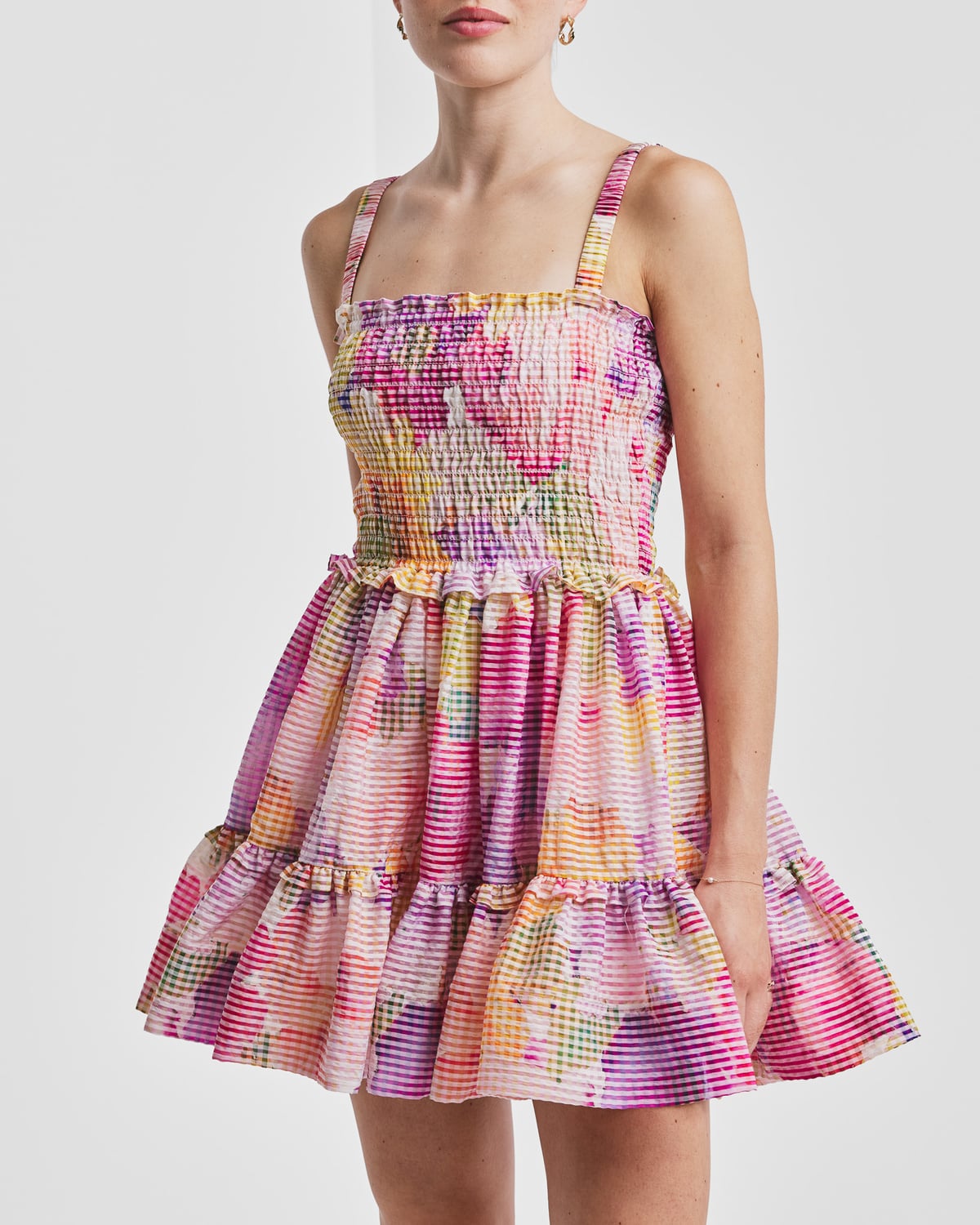 Checks Mini Dress, Confetti. Image #2