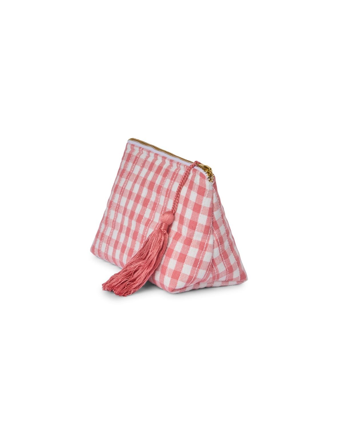 Makeup Bag, Pink Small Checks. Image #1