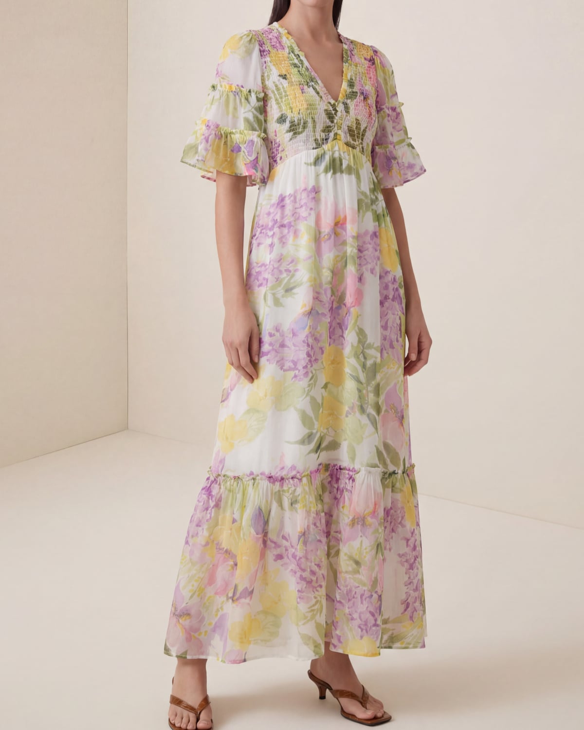 Organza Smocking Dress, Springfield. Image #2