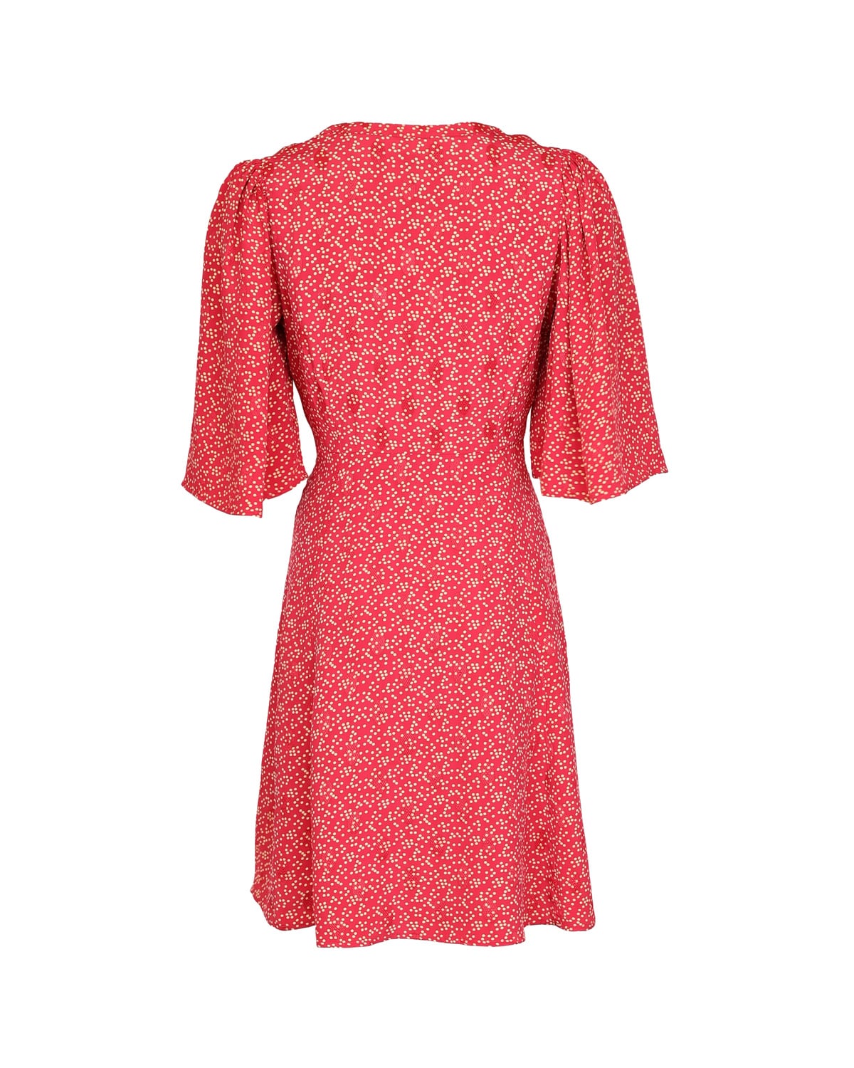 Spring V-Neck Dress, Red Dots. Image #2