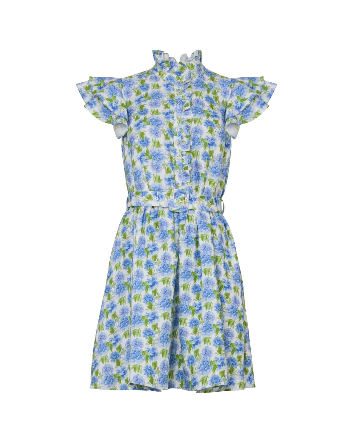 Linen Ruffle Dress, Peony. Image #2