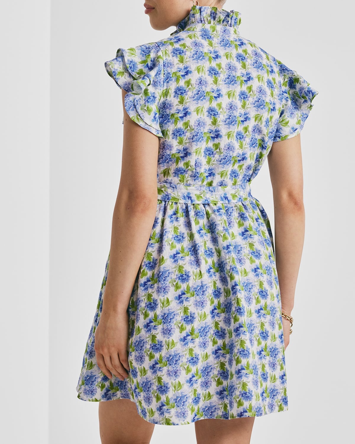 Linen Ruffle Dress, Peony. Image #4