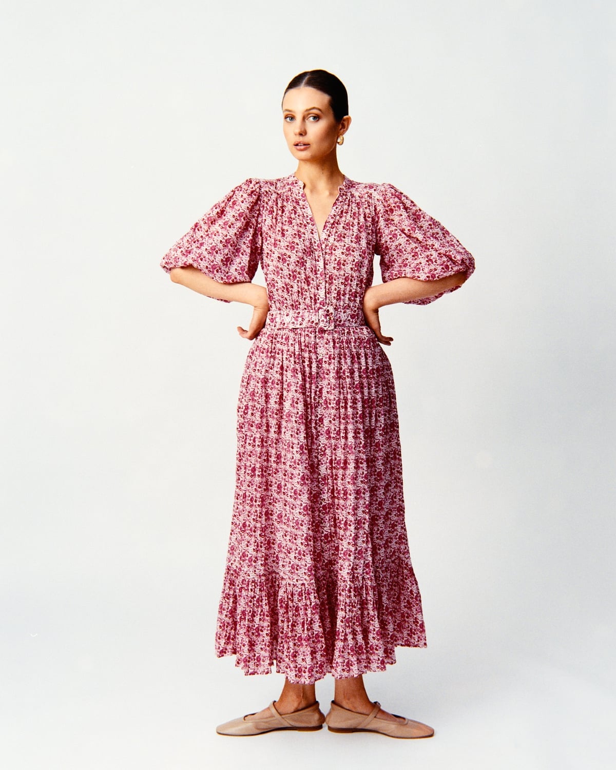 Twisted Midi Dress, Wildflowers. Image #1