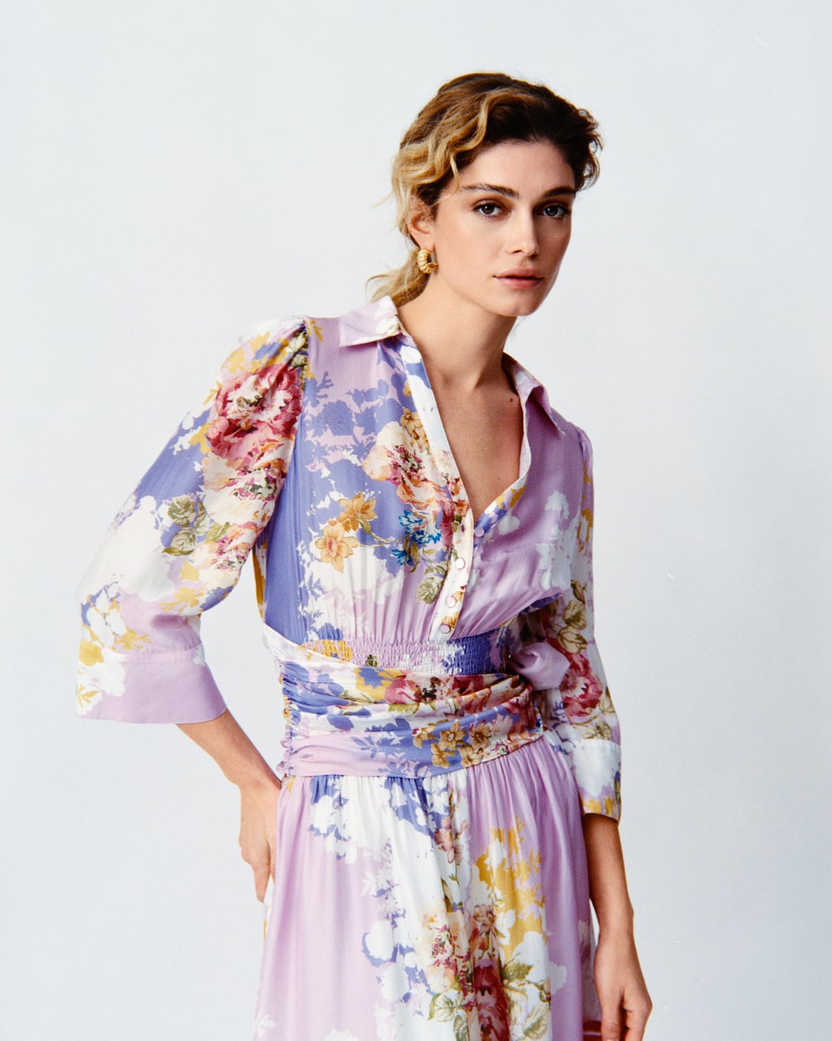 Organza Tieband Dress, Purple Meadow. Image #1