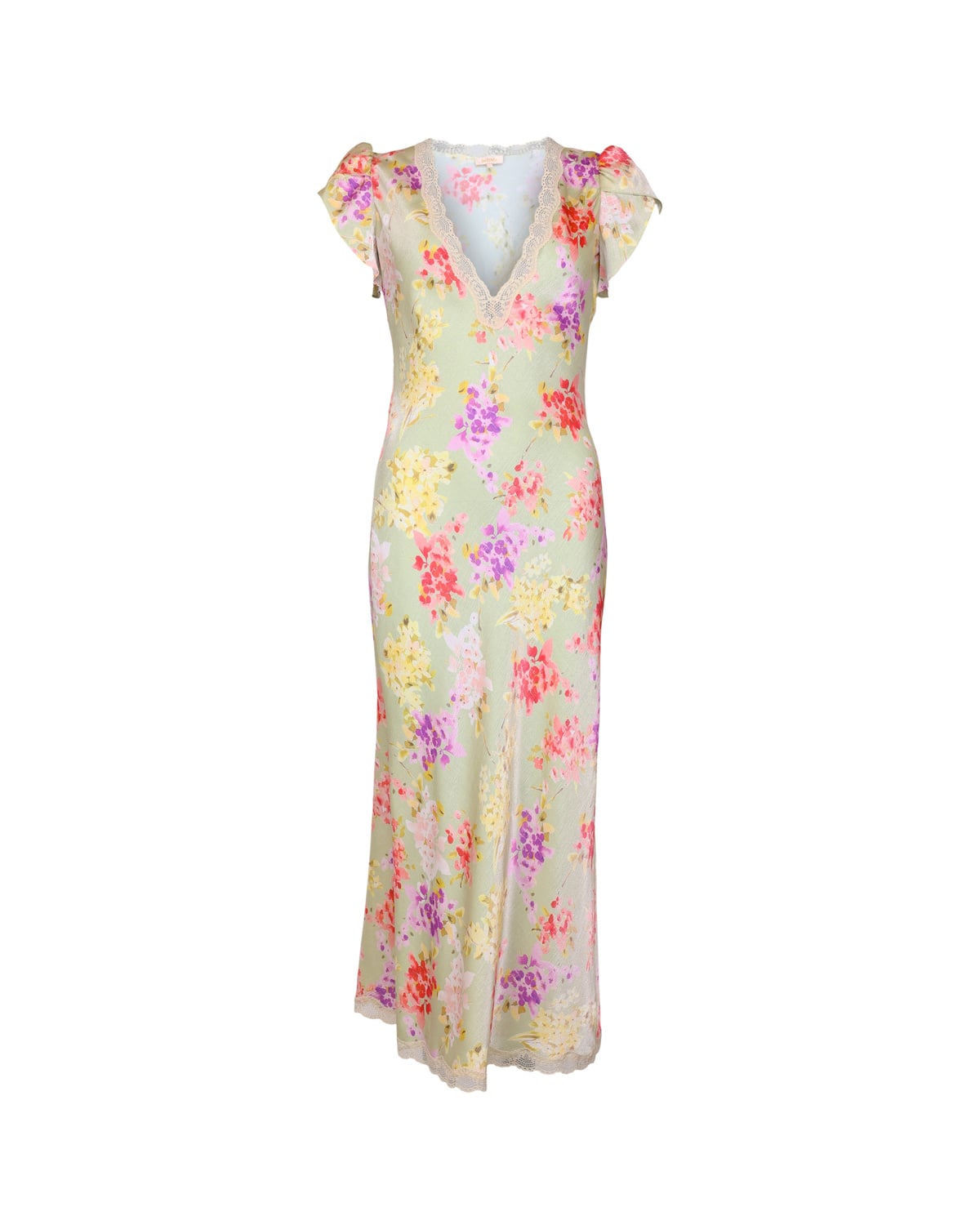 Shiny V-Neck Dress, Vintage Bouquet. Image #2