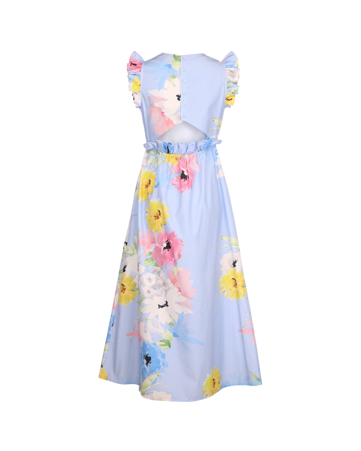 Cotton Taffeta Ruffle Dress, Sky Breeze. Image #5