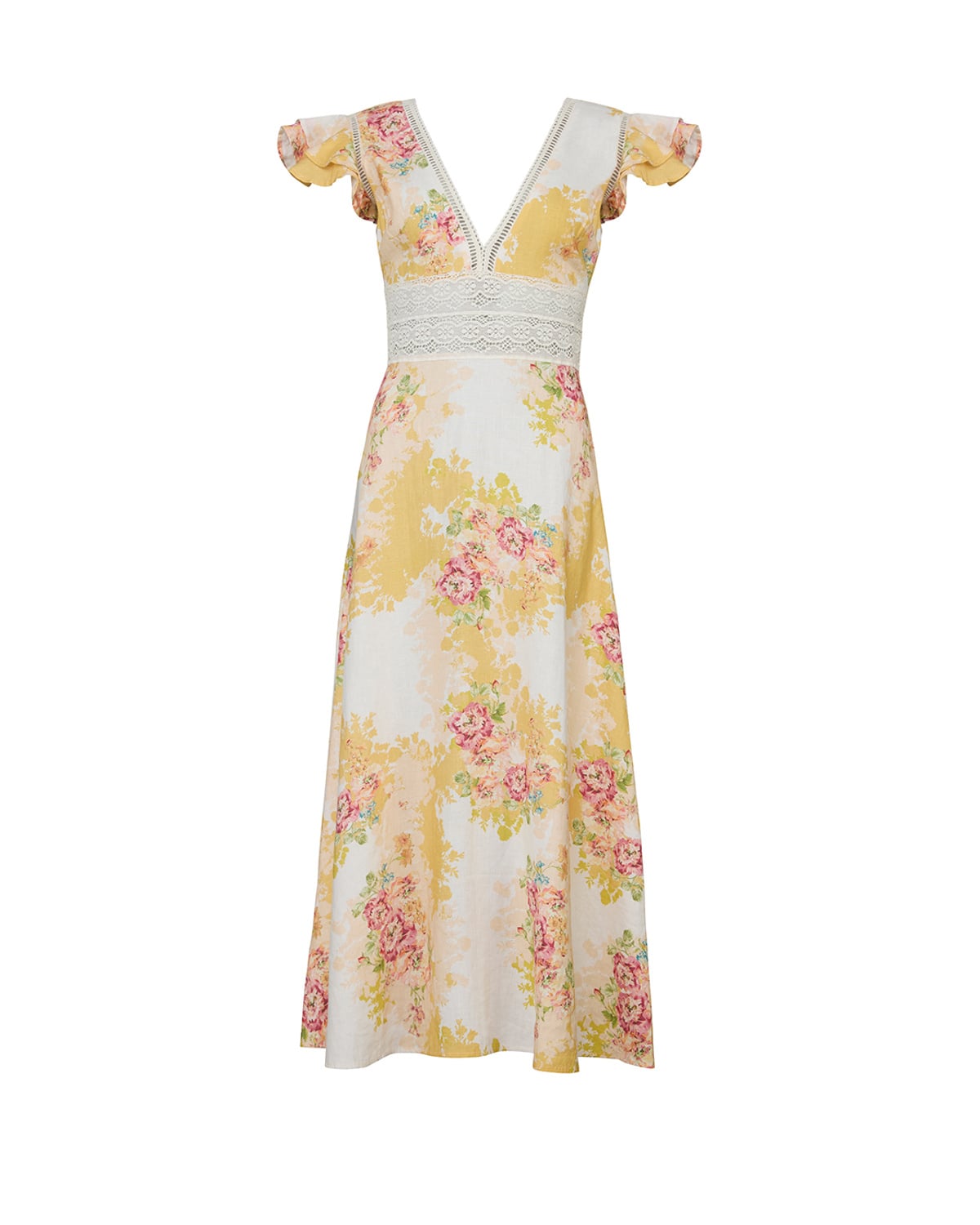 Linen V-Neck Dress, Amore. Image #2