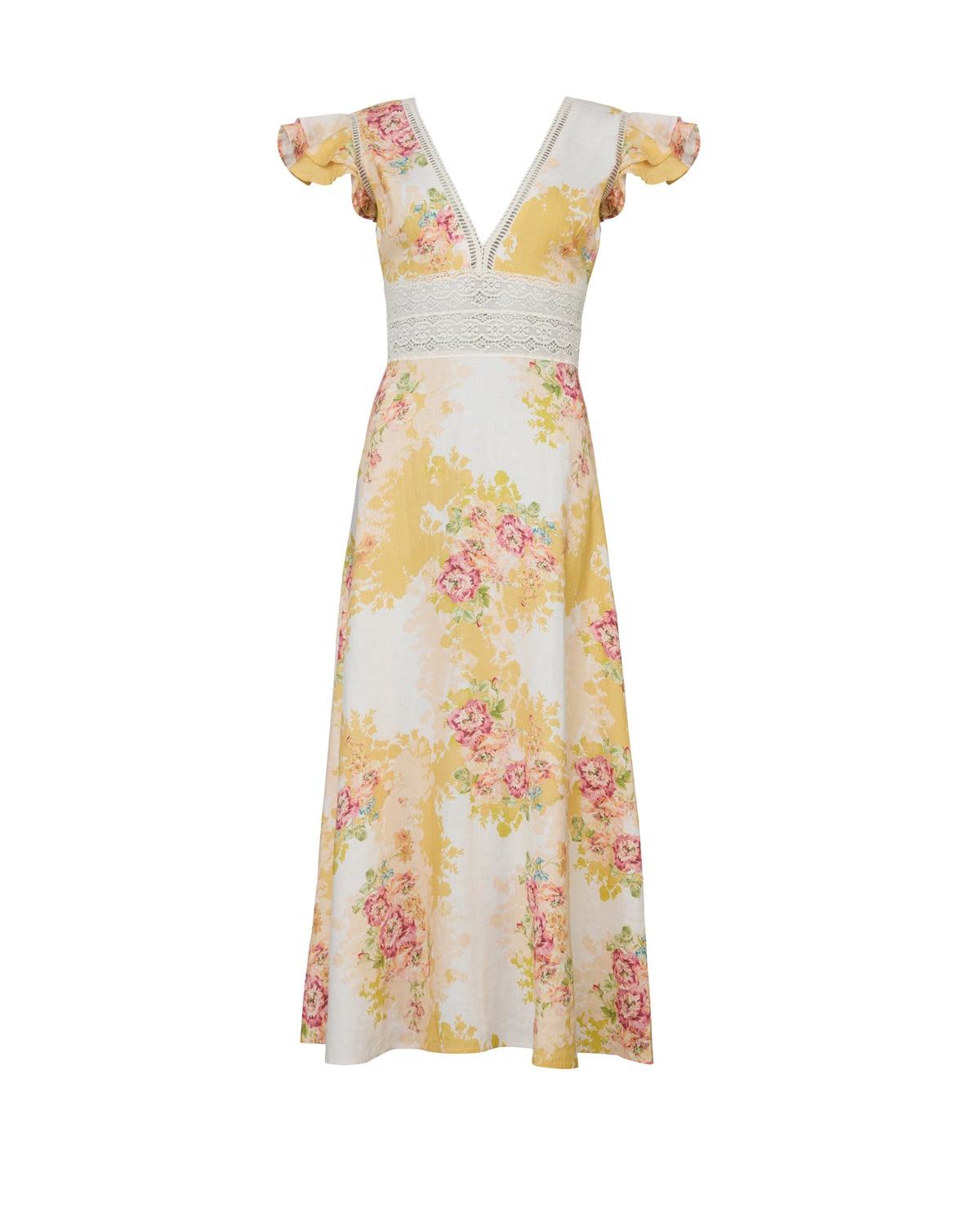 Linen V-Neck Dress, Amore. Image #1