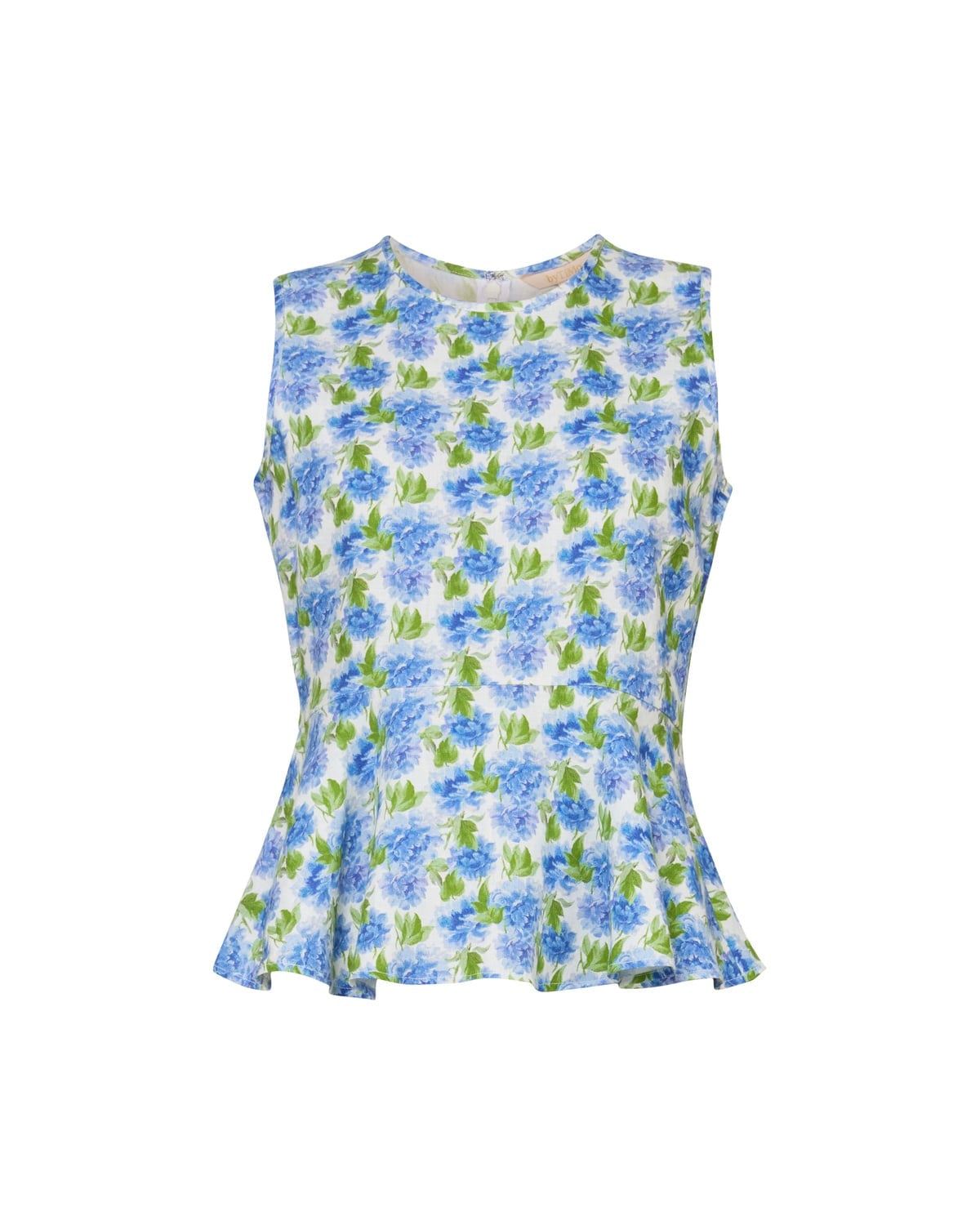Linen Flounce Top, Peony. Image #1