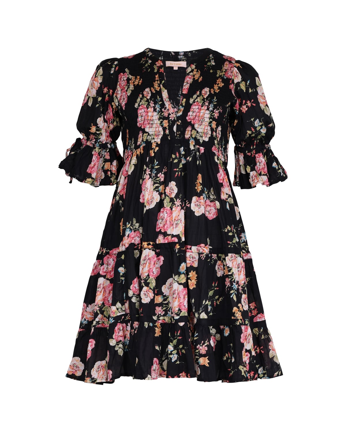 Twisted Mini Dress, Midnight Blossom. Image #1