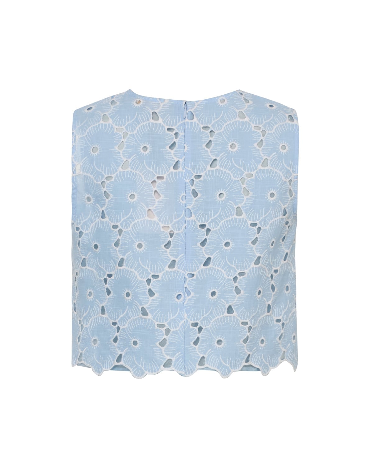 Broderie Anglaise Top, Light Blue. Image #2