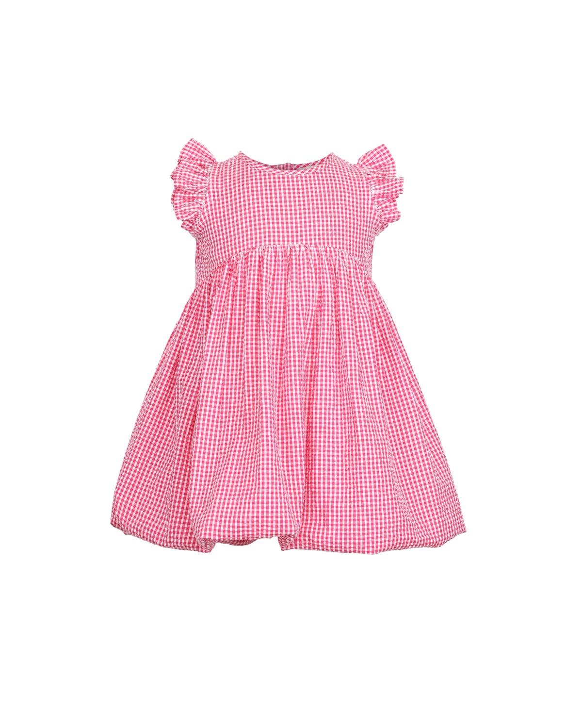 Seersucker Sleeveless Dress, Pink Checks. Image #6