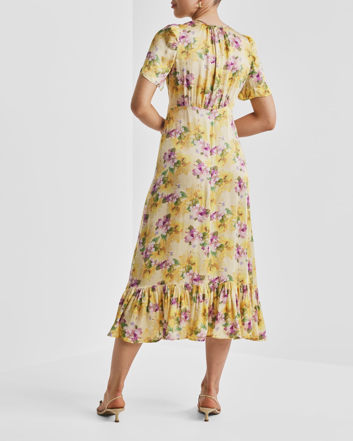 Satin Midi Dress, Sunflower Haze. Image #7