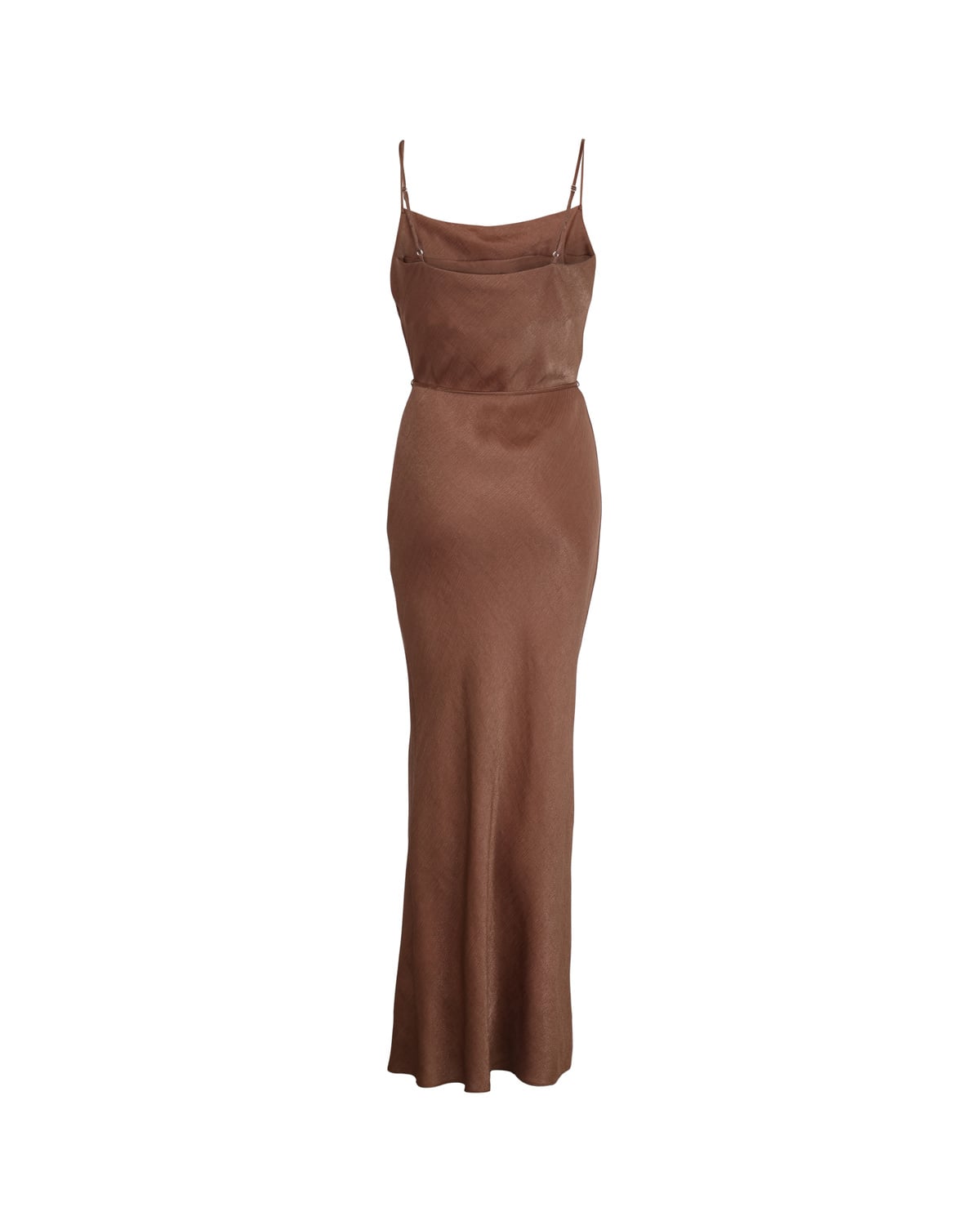 Shiny Slip Dress, Brown. Image #6