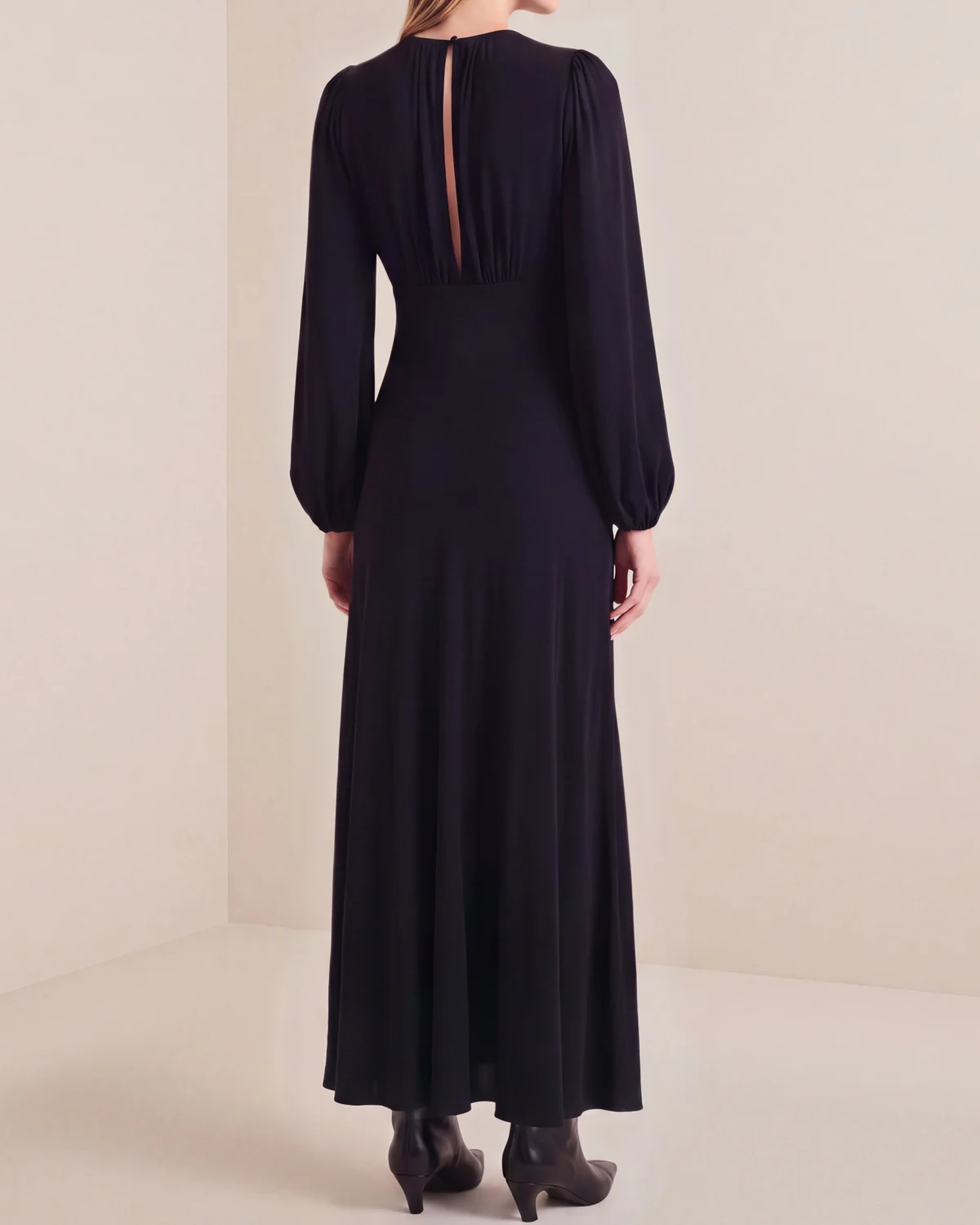 Viscose Maxi Dress, Black. Image #2