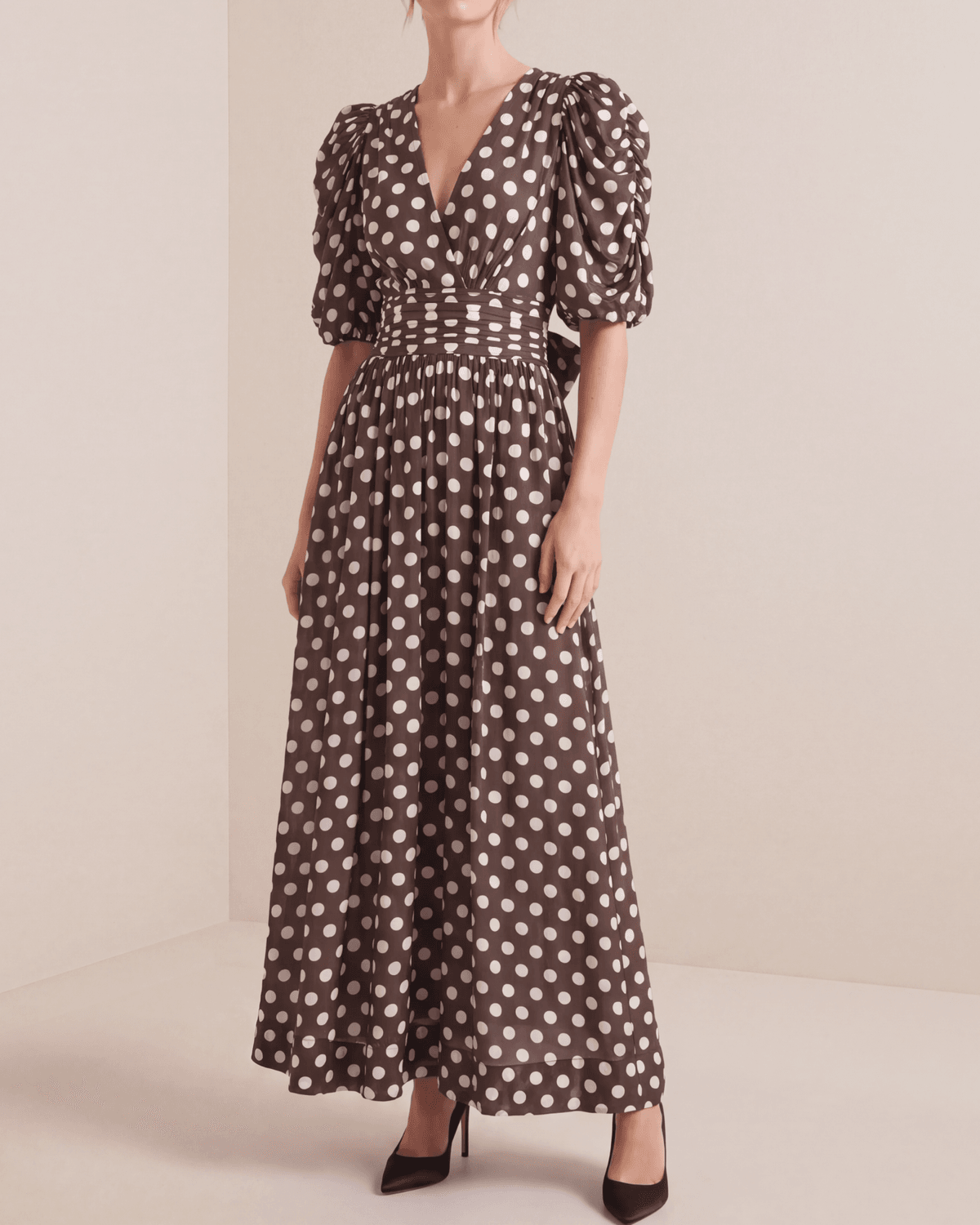 Striped Organza Gown, Dots. Image #1