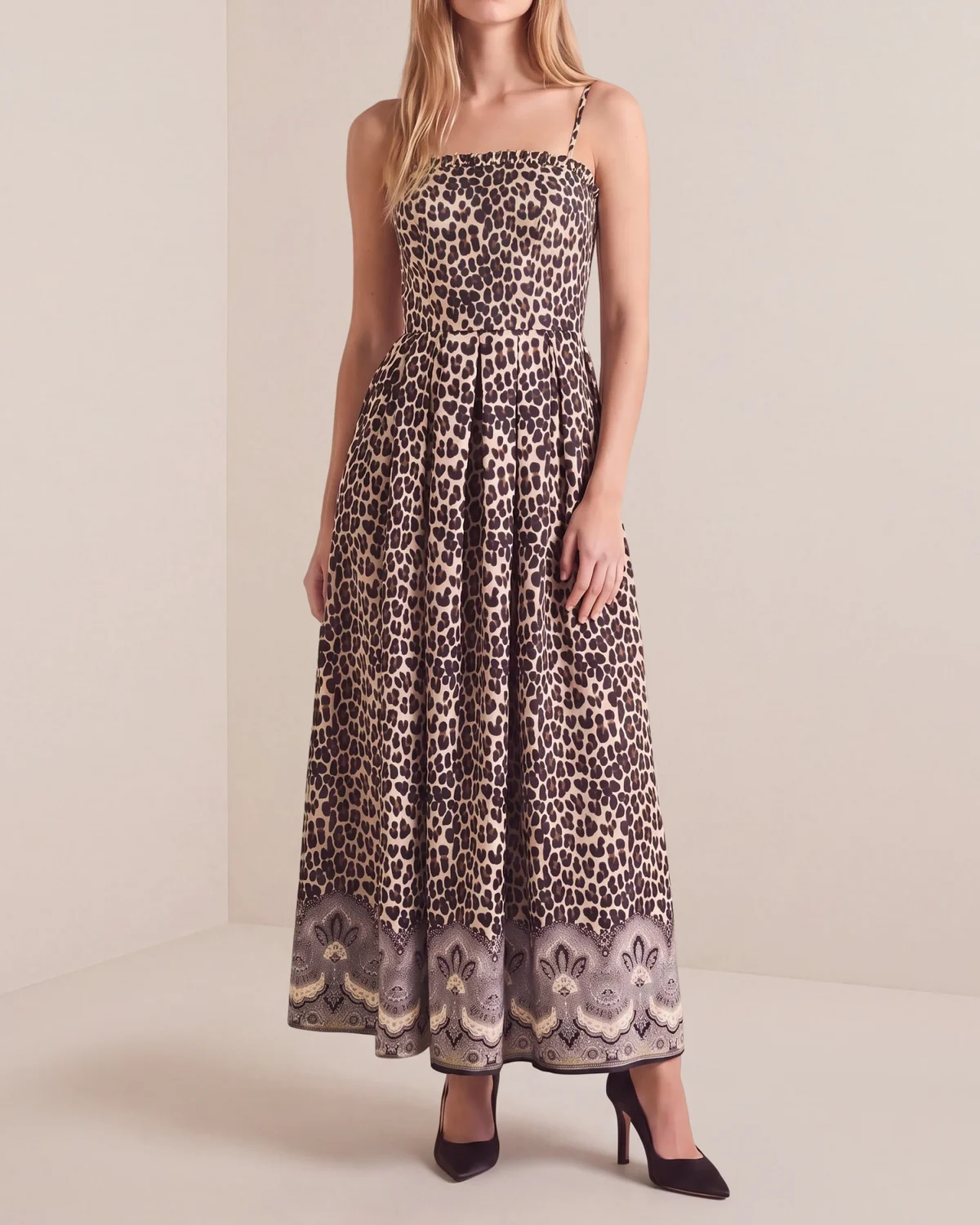 Taffeta Bandeau Dress, Wild Paisley. Image #3