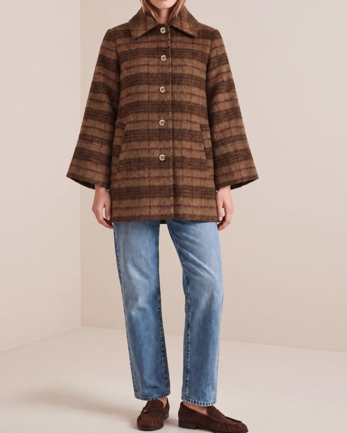 Tailored Car Coat, Autumn Checks. Image #1