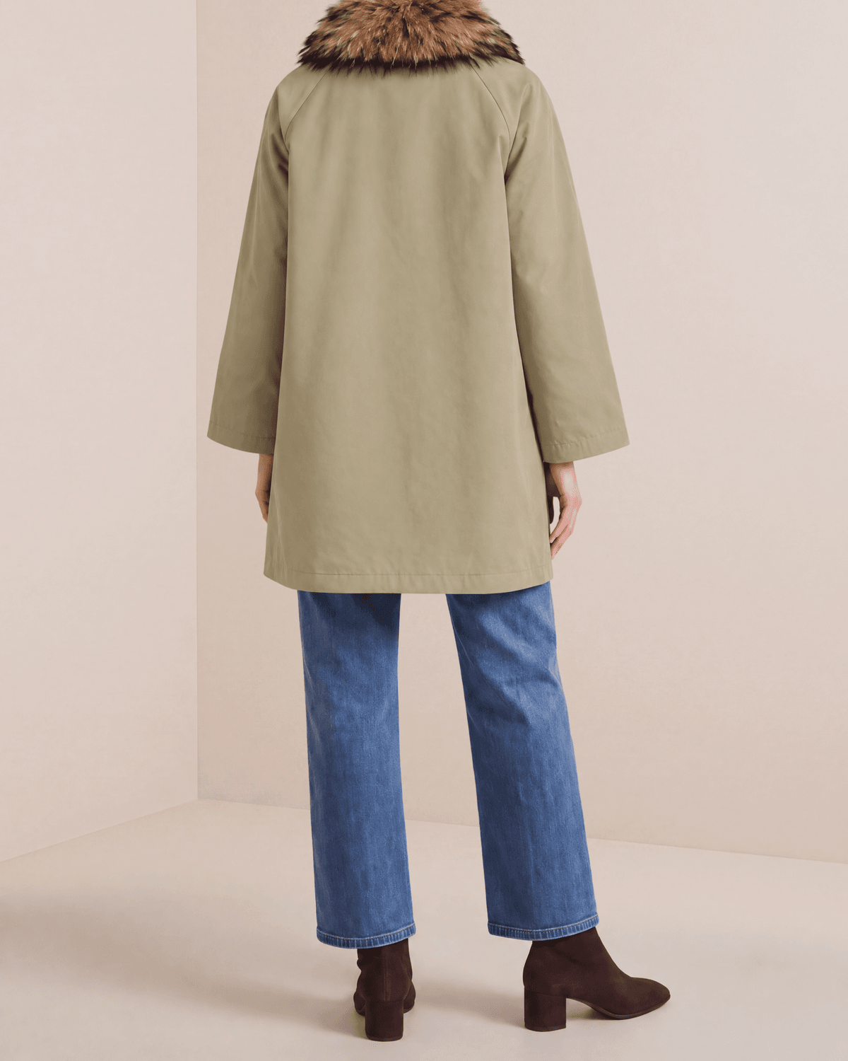 Padded A-line Parka, Green. Image #6