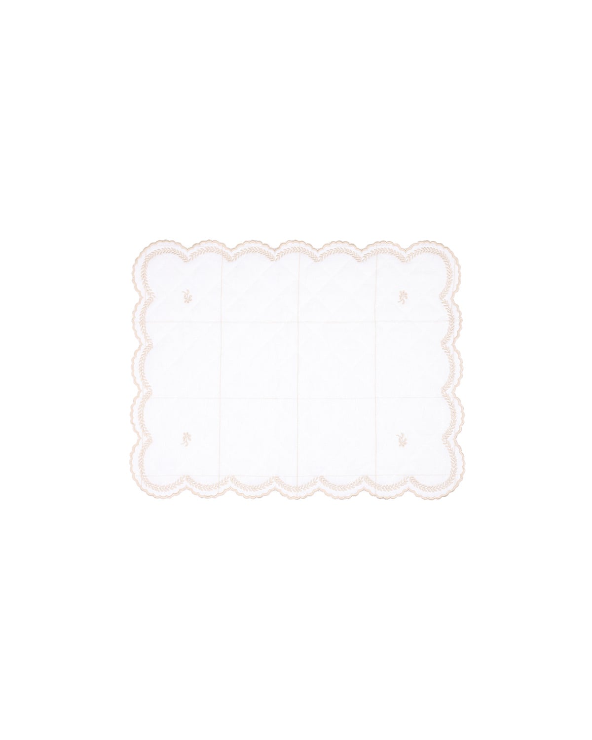 Placemat Embroidery, Khaki Flower. Image #2