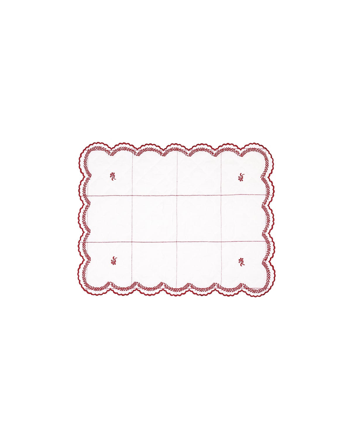 Placemat Embroidery, Red Flower. Image #2