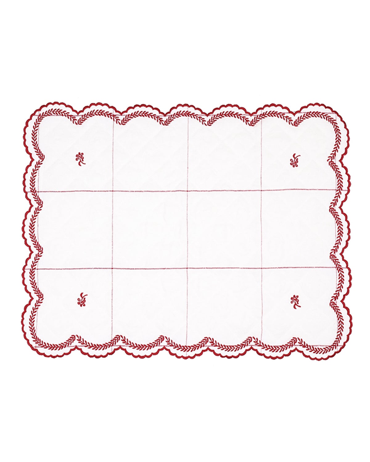 Placemat Embroidery, Red Flower. Image #2