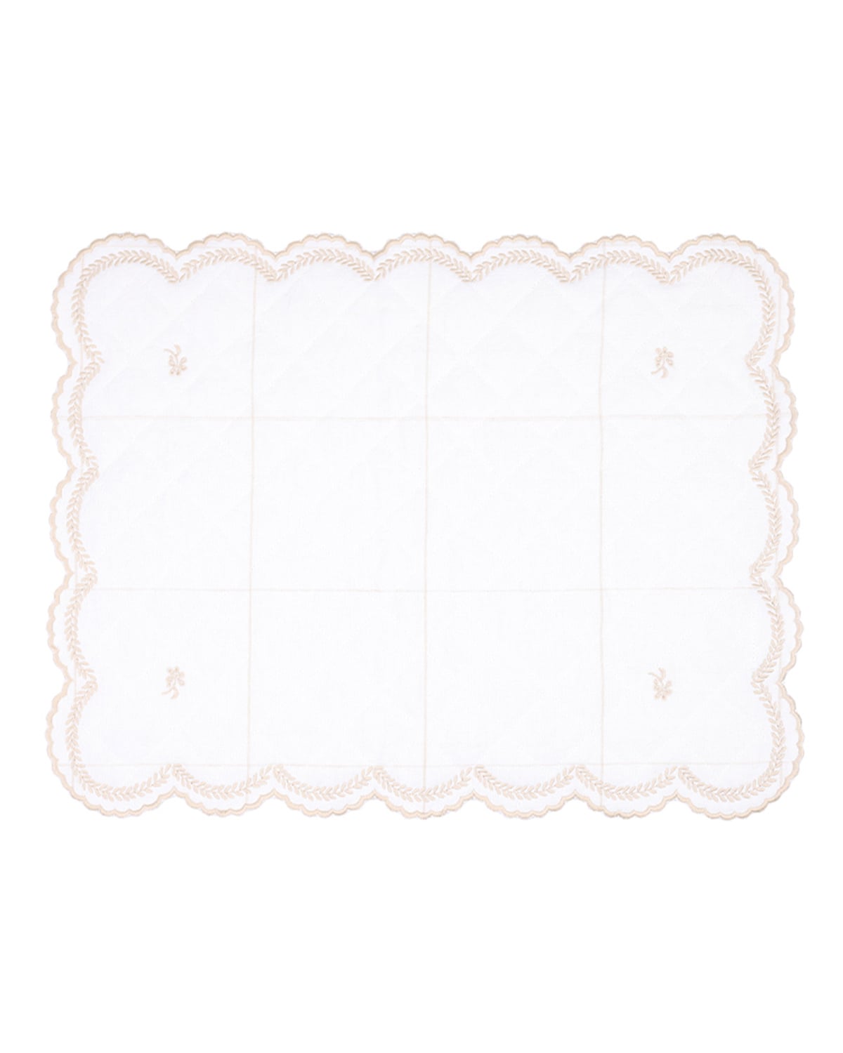 Placemat Embroidery, Khaki Flower. Image #2