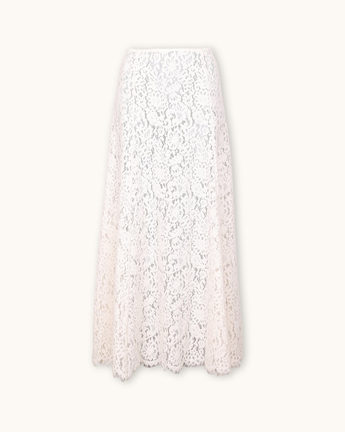 Lace Velvet Skirt, Vintage White. Image #7