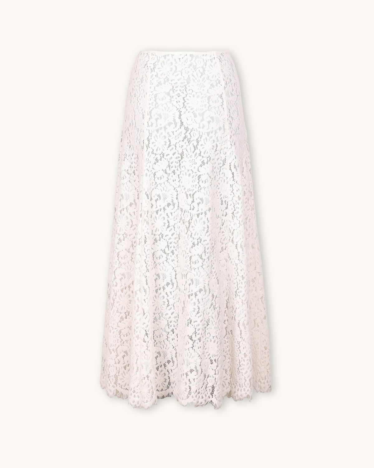 Lace Velvet Skirt, Vintage White. Image #8