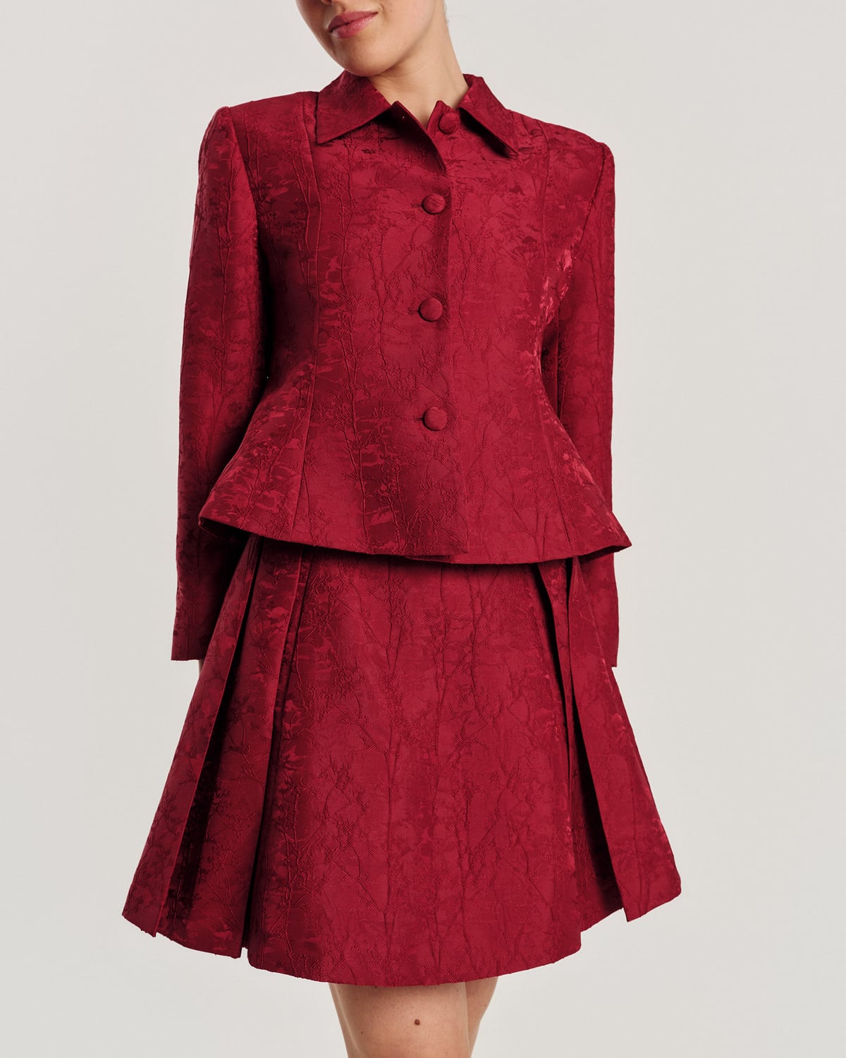 Brocade Mini Skirt, Cherry. Image #1