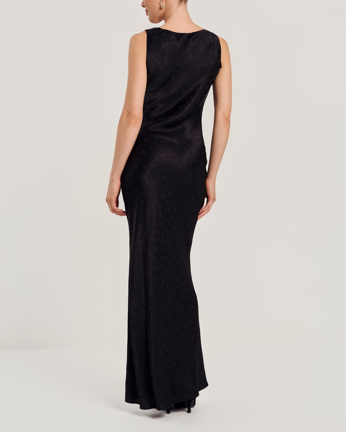 Jacquard Sleeveless Dress, Black. Image #2