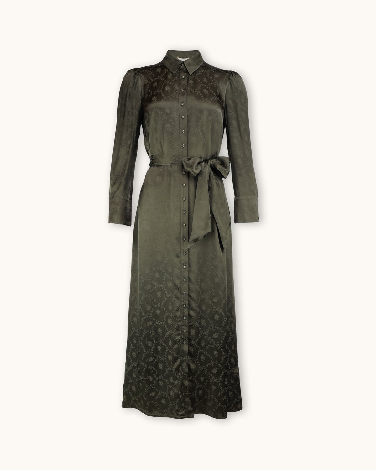 Jacquard Tieband Dress, Forest. Image #1