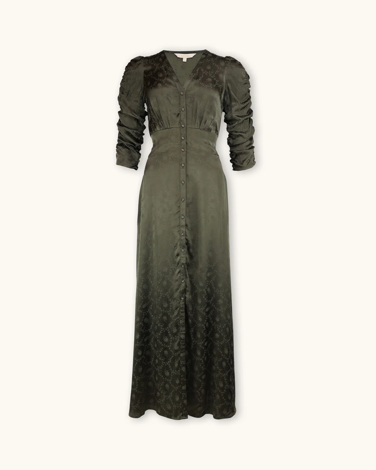 Jacquard Button-Down Dress, Forest. Image #1