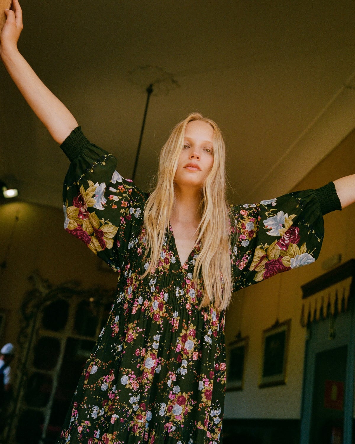 Bohemian Shift Dress, Forest Bouquet. Image #2