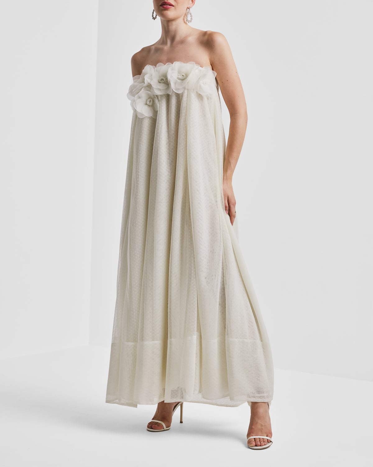 Tulle Decorated Dress, Vintage White. Image #2