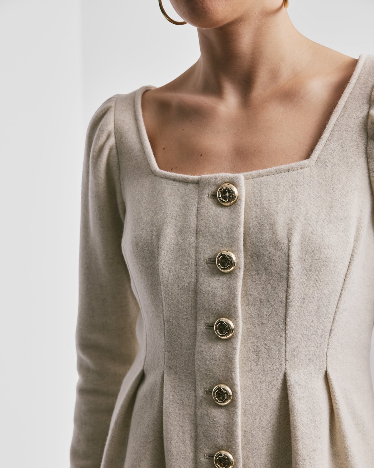 Tailored Mini Dress, Vintage White. Image #3