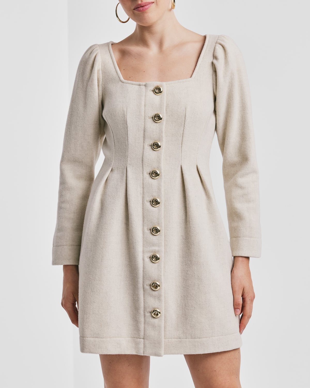 Tailored Mini Dress, Vintage White. Image #2