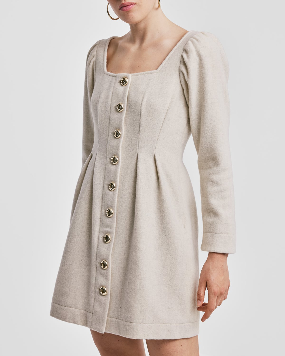 Tailored Mini Dress, Vintage White. Image #1