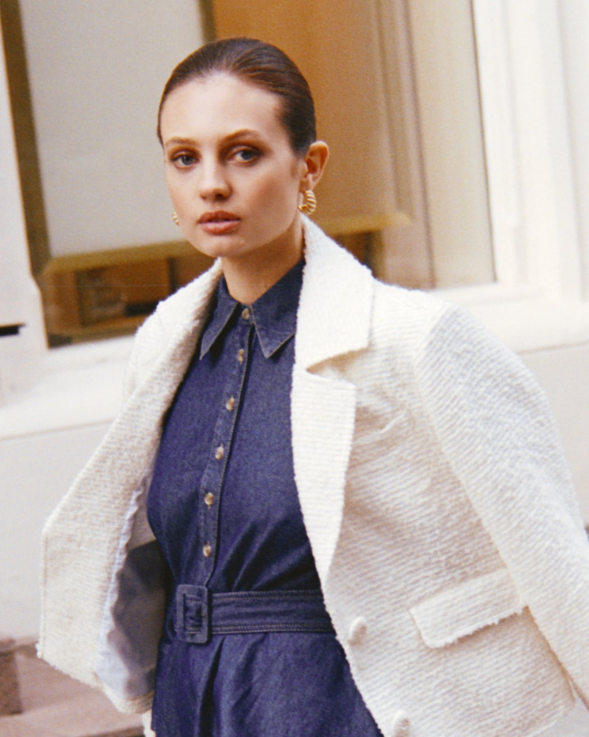 Bouclé Jacket, Off White. Image #3