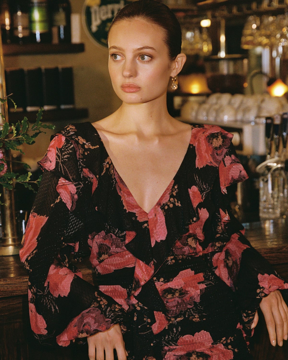 Georgette Rouching Dress, Evening Blush. Image #2