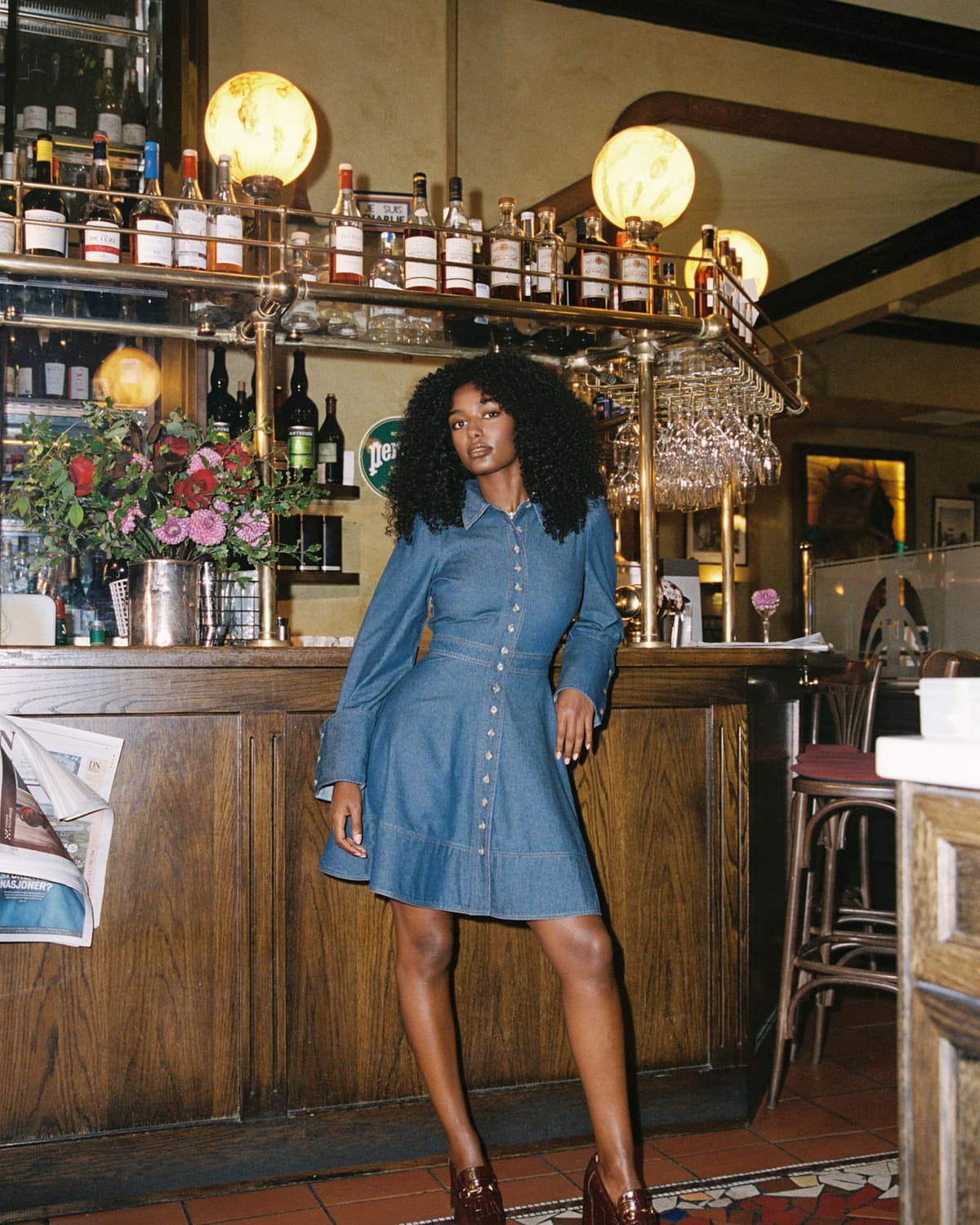 blue denim dress Baltic Born Womens Tora Denim Dress | Light Wash