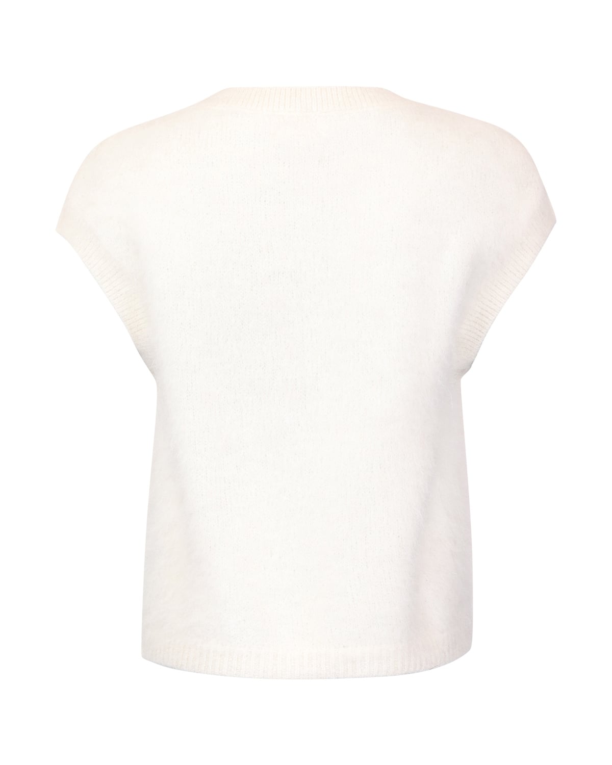 Hairy Knit Vest, Off White. Image #2