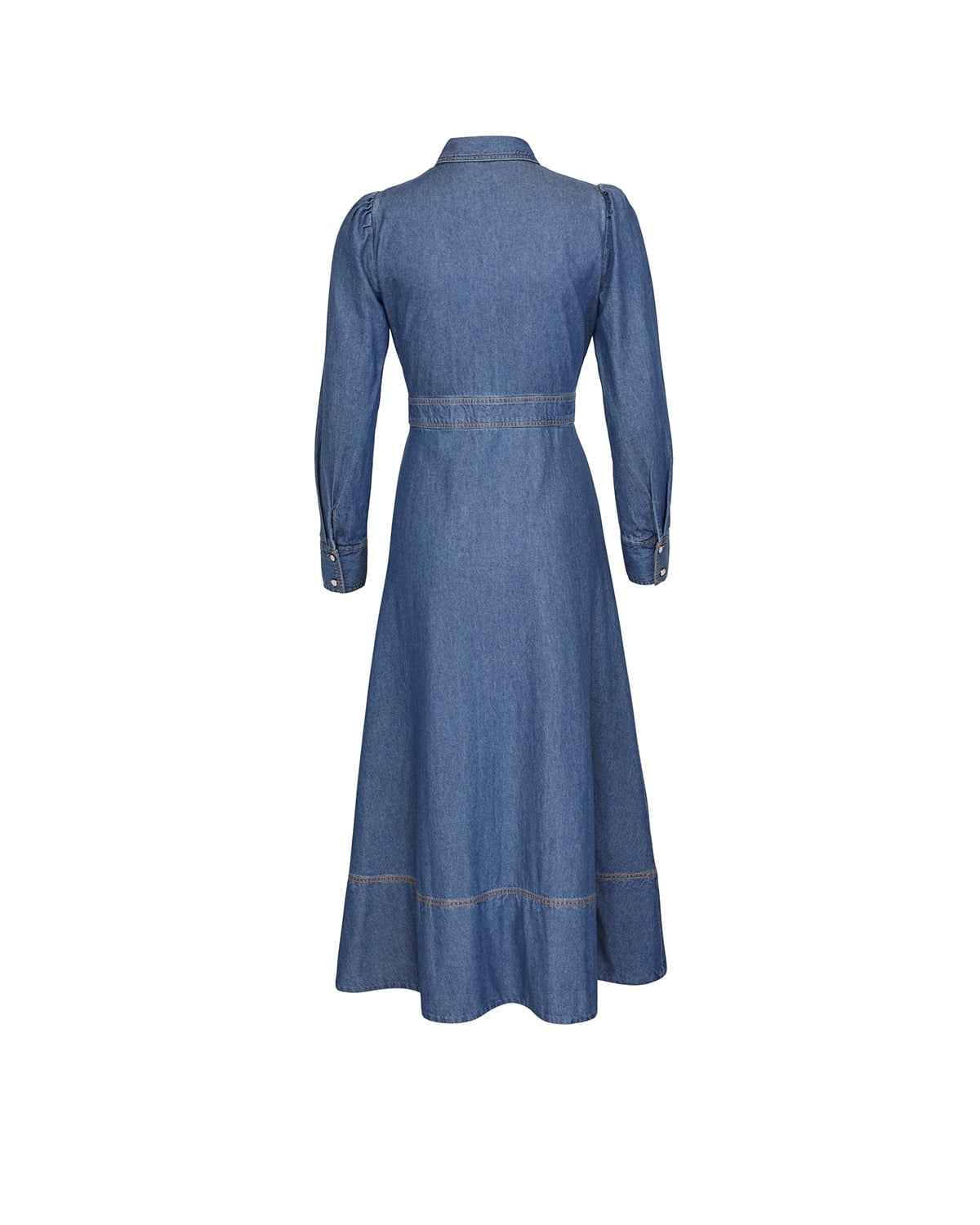 Denim Button-Down Dress, French Blue. Image #2