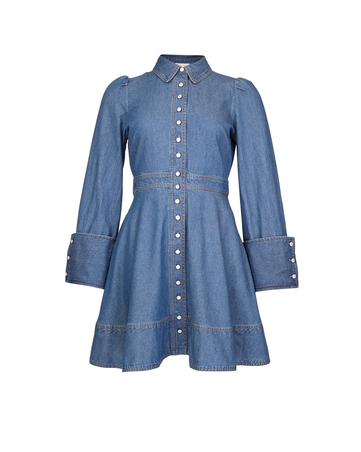 Denim Mini Dress, French Blue. Image #1
