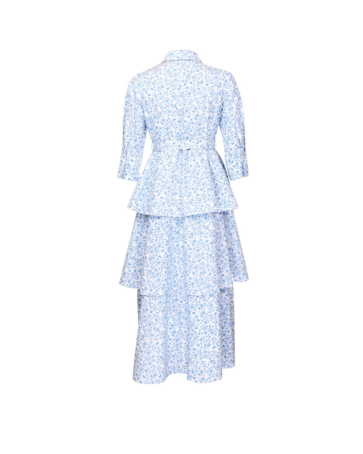 Poplin Flounce Dress, Azure Meadow. Image #2