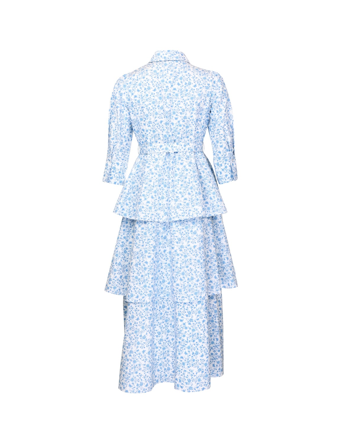 Poplin Flounce Dress, Azure Meadow. Image #4