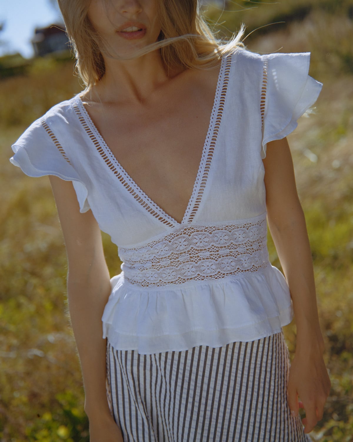 Linen Top, White. Image #1