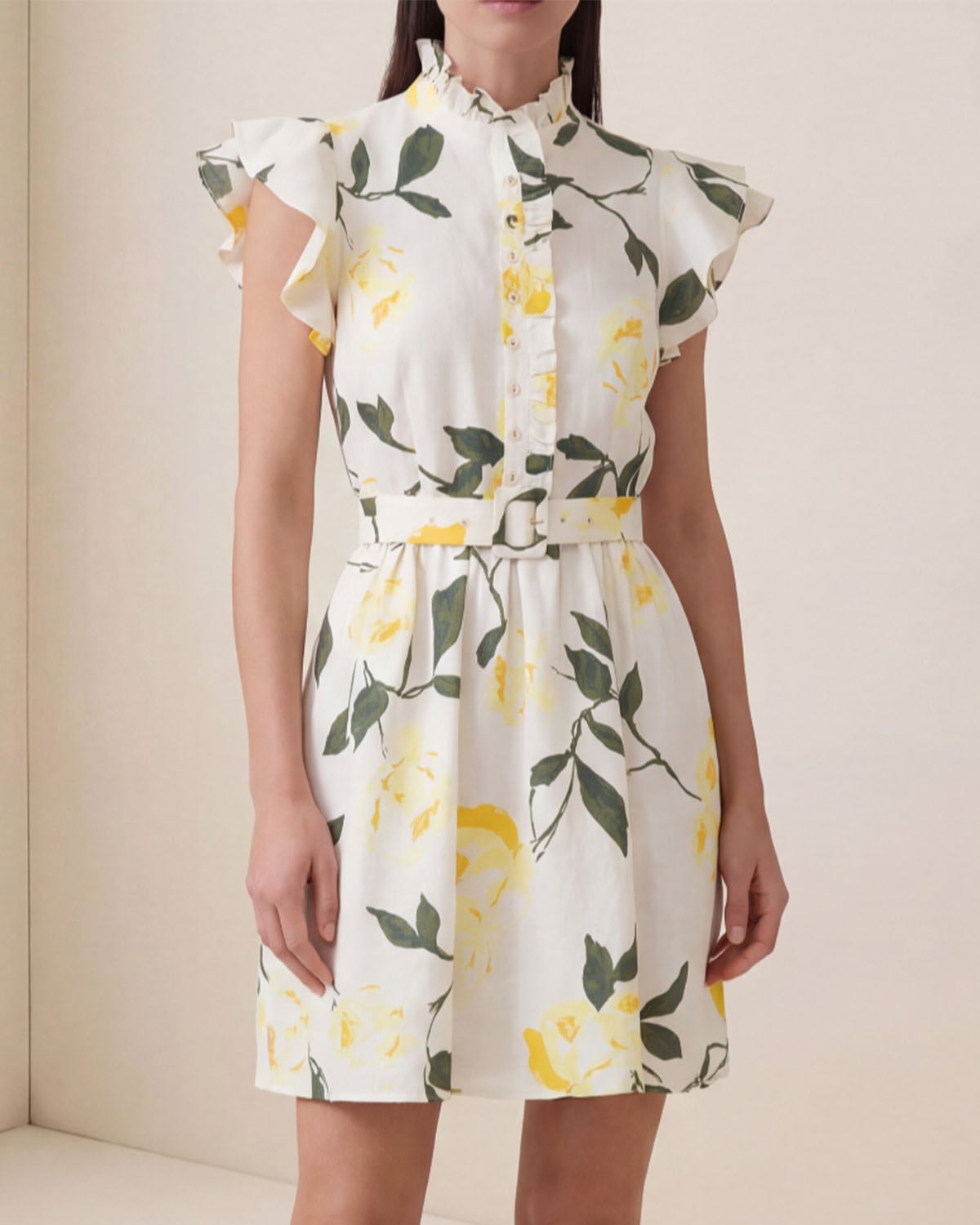 Linen Ruffle Dress, Sunlight. Image #2